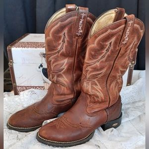 TONY LAMA TLX MEN'S PERFORMANCE  BOOTS XT5001L SIZE 5 1/2 B (FITS LADIES SIZE 7)
